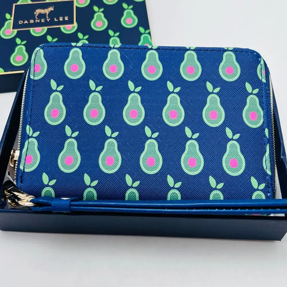 Dabney Lee Avocado Zip Wallet, Navy and Green